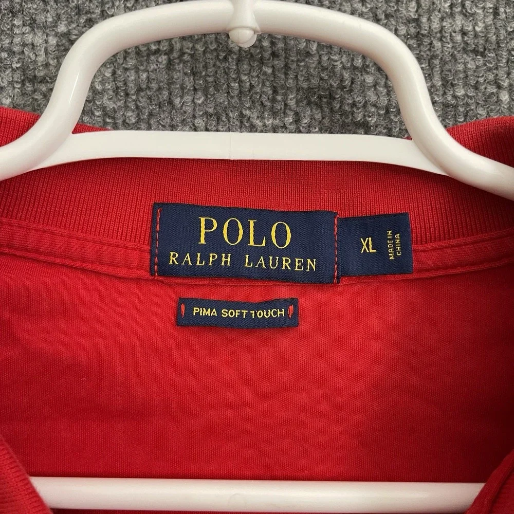 Polo Ralph Lauren Polo Shirt Mens Sz XL Pima Soft Golf Short Sleeve Red